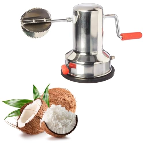 Blluex Stainless Steel Coconut Scraper, Heavy Duty Handheld Coconut Grater for Fresh Coconut & Kitchen Use, Pack of 1
