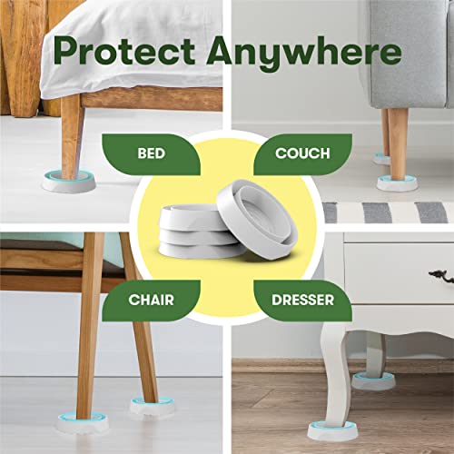 Bugmd - Bed Bug Blocker Monitor Insect Detect And Protect Furniture Trap, Durable Material, No Harsh Chemicals, Children & Pet-Friendly, Pack Of 4 #TOP5
