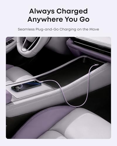 Image of Anker Car Carplay Cable for iPhone 16 15 Pro Max Plus, Upcycled Braided USB A to USB C Car Charger Cord for Samsung Note20 and More (6ft,Violet)
