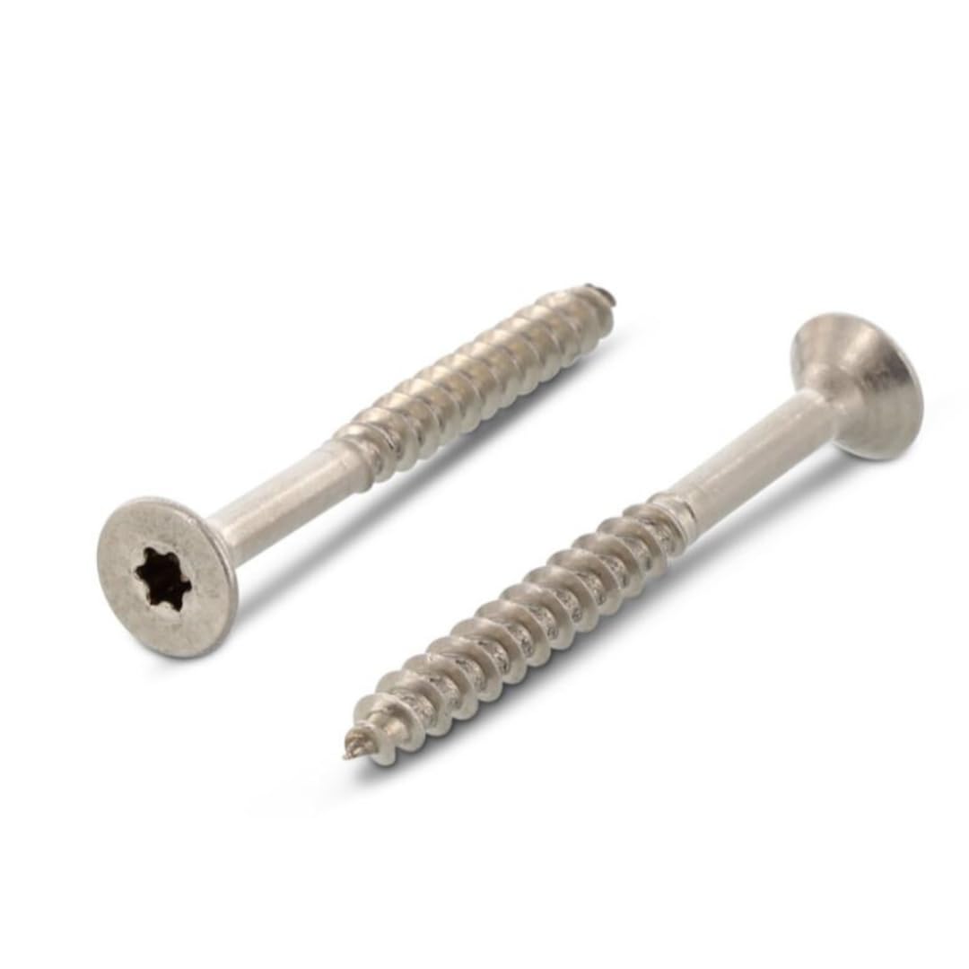 Tornillos para aglomerado, 8 x 180 mm, 100 unidades, acero inoxidable A2, cabeza avellanada, rosca parcial con cabeza reforzada, tornillos para madera meinschraubenversand.de