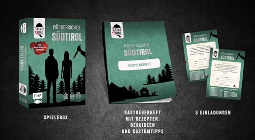 Stadtkrimis Exit Escape Stadtführung Crime & Dine – Das Krimi-Dinner-Set: Mörderisches Südtirol. Krimi-Party für zu Hause mit Einladungen, Rollenheften, Lageplan, Hinweisen, Tischkarten, Rezepten, Kostümideen und mehr: Für 5–8 Personen