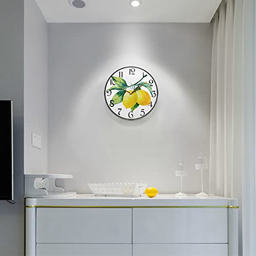Stargrass Lemon Yellow Wall Clocks Battery Operated 12 Inch / 9.5 Inch Silent Non-Ticking Quiet Desk Clock Decor For Living Room Home Office School Kitchen #TOP2