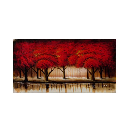 Parade Of Red Trees Ii Artwork By Rio, 10 By 19-Inch Canvas Wall Art #TOP19
