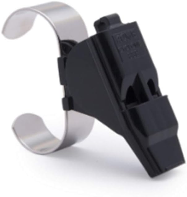Genuine ACME Professional Quality BPA Free Plastic No. 477/888 AIRFAST Cyclone Whistle with Finger Grip, Small sized, Modulated sound, 119 dBA, Designed and Made in The UK. Black