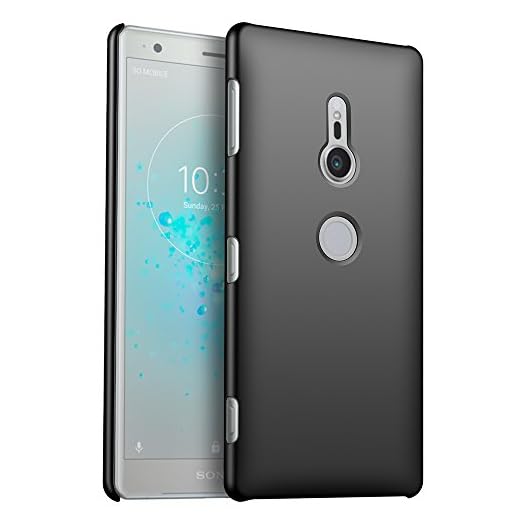 Sony Xperia XZ2 fodral, snyggt ultratunt hårt fodral av GOGME, rent minimalistiskt repfritt telefonskal för Sony Xperia XZ2. svart