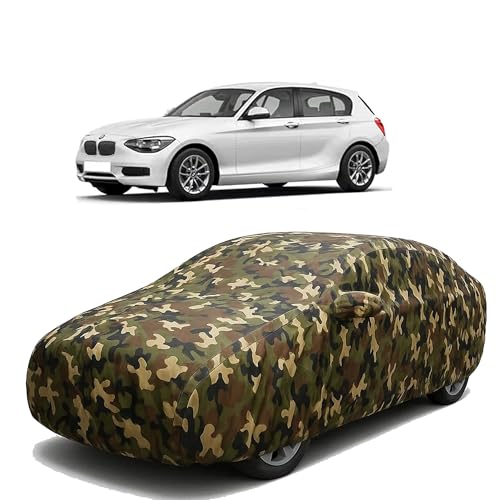 Image of Sulfar 100% Waterproof Car Body Cover Compatible with Mirror for BMW 118 with Long Lasting Durable Material (Triple Stitched, Full Bottom Elastic, Camouflage Army)