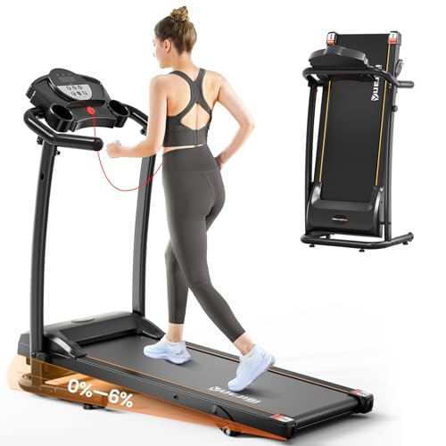 Treadmill with Incline, 3.0HP Foldable Treadmill for Home Office Small Space Portable Walking Treadmill 240 Lbs with 12 Preset PROG, LED Display, Speaker and Cup Holder
