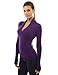 PattyBoutik Women V Neck Empire Waist Knit Top (Medium Purple L)