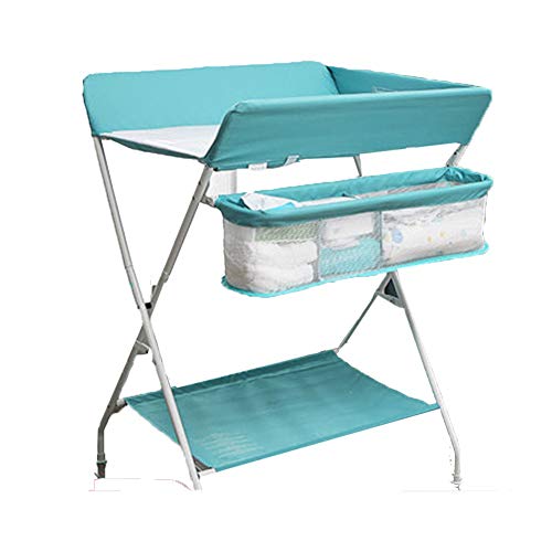 Mesa para cambiar pañales Plegable horizontal, mesa for cambiar pañales, unidad con letrero de puerta for cambiar pañales gratis - Ajuste de altura 88-92cm (Color : Blue)