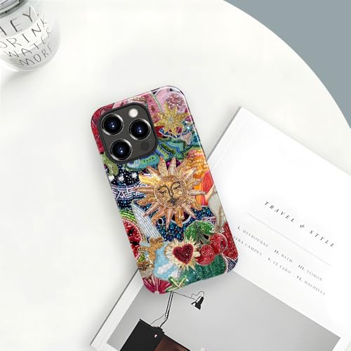 Case for iPhone 12 Pro,Lustrous 2-Layer Durable Case for Girl Women,Vintage Collage Sun Celestial by Generic - Image 6