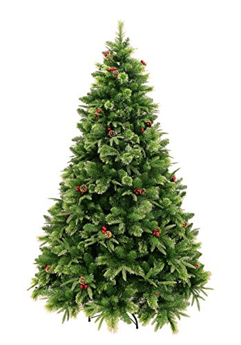 HOLIDAY STUFF 7 Foot True Nature Beauty Pine Christmas Tree Unlite Hinged Construction (7ft Unlit)