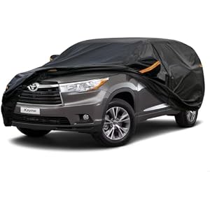 Kayme SUV Car Cover Fit for BMW X3 (2010-2025) Automobiles All Weather Waterproof, Outdoor Cover Sun Rain Protection, with Lock and Zipper Door.Black black Custom Fit BMW X3