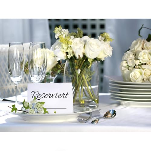 20er-Pack moderne Reserviert-Tischschilder mit Namenszeile – Reserviert-Schilder für Hochzeiten – weiße Reserviert-Schilder – Hochzeitszubehör – Tischkarten zum Reservieren von Sitzplätzen und Plätzen