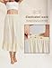BEAUZSUZSANA Women 100% Cotton Half Slip Dress for Under Dresses Long Underskirt Non Cling (Beige-85cm,XL)
