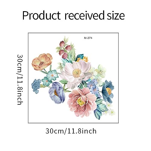 Calcomanías de flores para tapa de inodoro autoadhesivas vinilo extraíble baño estilo 3 8