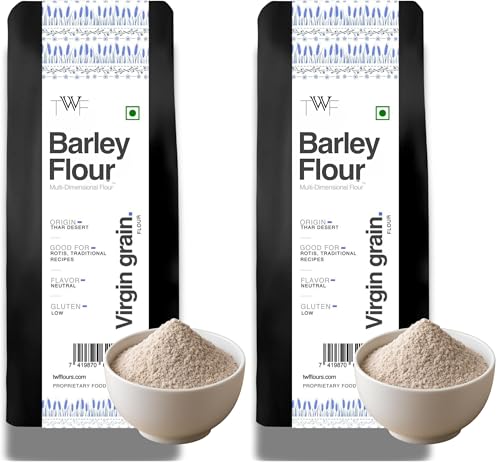 Image of TWF Virgin Barley Flour (5 X 1 Kg) - 100% Natural, High Fiber Flour for Baking & Cooking | Ancient Grain, Minimally Processed | Perfect for Plant-Based Diets (Pack of 2)