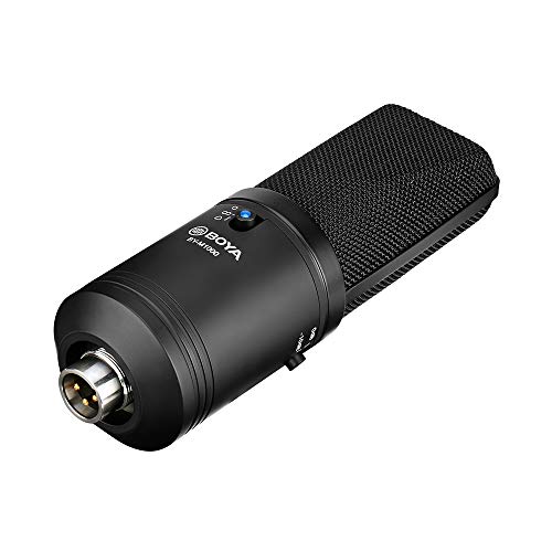 calau BY-M1000 Profissional Microfone Condensador De Diafragma Grande Podcast Mic Kit Suporte Cardio