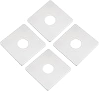 Vista 11 de uxcell 4 bridas divididas para pared, placa cuadrada de ABS autoadhesiva con orificio de 1.102 in/1.1 pulgadas de diámetro, cubierta de tubería