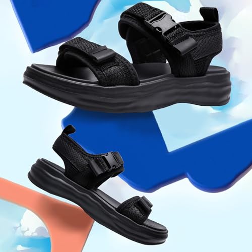 sfdgfhyf All Terrain Double Strap Sandals For Boys Rubber Sole Amphibian Shoes For Beach Pool Hiking Walking & Sports Kid Slides3