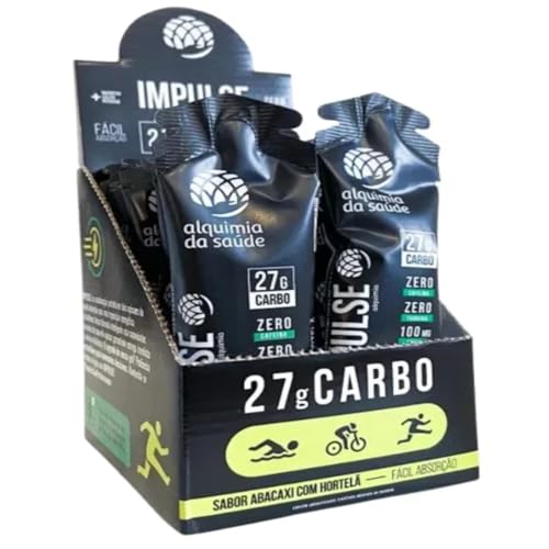 Carbo Gel Impulse Alquimia Sabor Abacaxi com Hortelã 15 Sachês 27g de Carboidratos