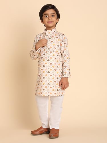 Image of Pro-Ethic Style Developer Boys Heavy Cotton Printed Kurta and Pajama Set for Kid's Ethnic Wear (S-280)