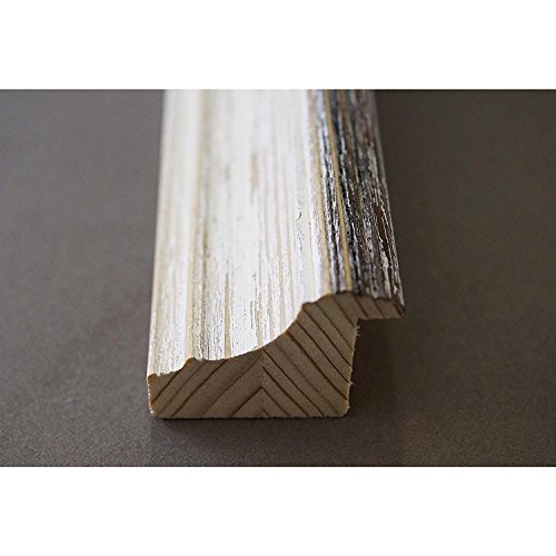 Artecentro Marco para cuadros de lienzo, estilo shabby chic, color blanco, de madera, varios tamaños, oferta (blanco/marrón, 50 x 60 + passepartout)