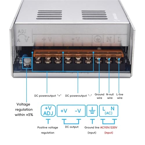 Transformador 24V 400W conmutado con salida estable de 16.7A 5