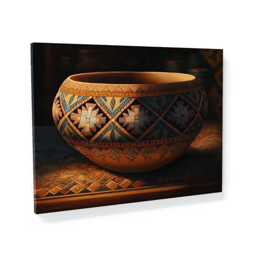 Sense Canvas Native American Pottery Artwork 74 Canvas Art - Home Decor Wall Art Print Poster Painting Medium 24x18 / 0.75"
