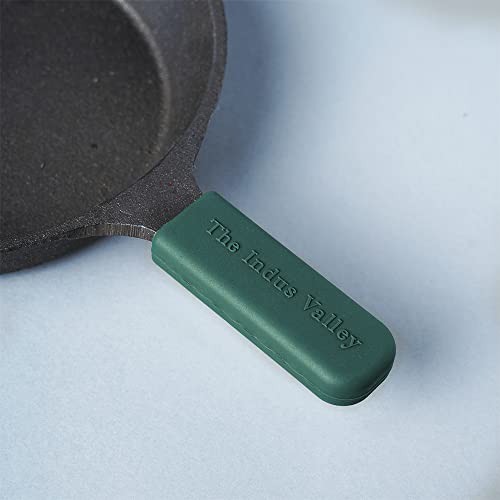 Image of The Indus Valley Silicone Hot Handle Holder for Cast Iron Cookware|Long Handle Sleeve|11 cms|Green Colour|Kitchen Accessories|Heat Resistant|Grip Cover