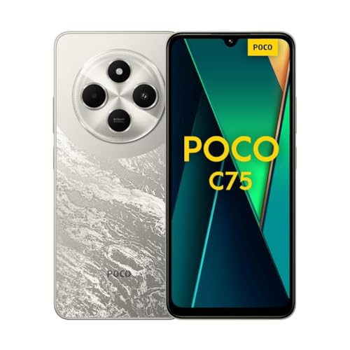 Xiaomi Poco C75 - Smartphone de 6+128GB, Pantalla de 6.88' 120Hz HD+, Medialek Helio G81, Triple Camara 50MP+2MP, 5000mAh, Gold