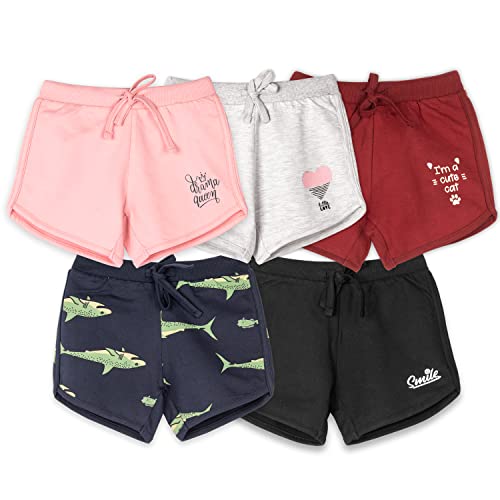 Image of Real Basics Premium Multicolour Cotton Shorts for Girls (Pack of 5)