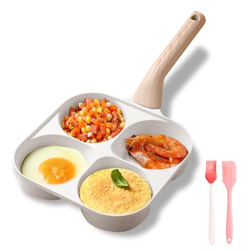 YUNYDSM 4 Hole Non Stick Egg Frying Pan, 13.7×7.4×1.5