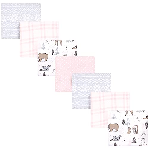 Image of Hudson Baby Unisex Baby Cotton Flannel Receiving Blankets Bundle, Winter Forest, One Size
