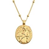 MyNameNecklace Engraved Coin Necklace in Gold Plating with Classic Symbols- COVID-19 2020 Corona...