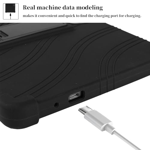 Coque pour tablette Android 14 évite les bris d'écran protection silicone noir - 5