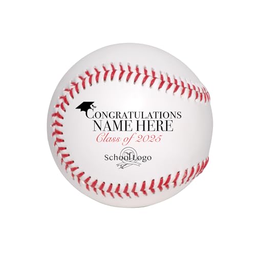 Custom Baseball Gift with Name & School Logo - Class of 2025