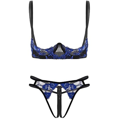 YOOJIA Women's Lace Lingerie Set with G-string Cover