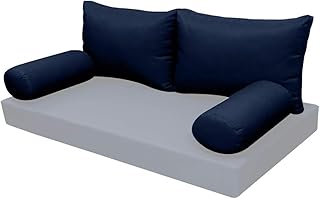 Prolinemax |Cover ONLY| Outdoor Style 2 Crib Knife Edge Bolster Back Pillow Slipcover AD101