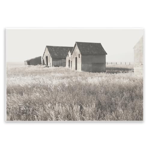 Rural Barn Grassland Field, 10 x 15 Inch Mounted Print on Wall Plaque