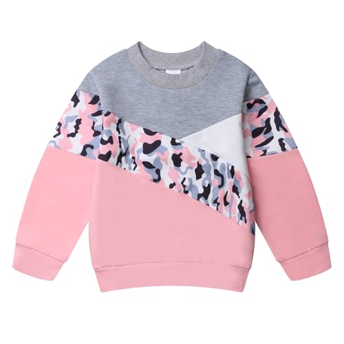 Image of Toddler Girls 2 Piece Cute Outfits, Crewneck Sweatshirt with Jogger Pants Kids Clothing Set for Fall Winter