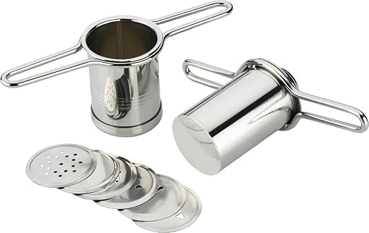 Image of SR Stainless Steel Kitchen Press with 5 Jali Sev Sancha Machine | Murukku Machine | Bhujiya Maker | Noodles | Namkeen | Chakali Maker | Gathiya Maker (DAB SEV Sancha)