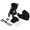 LIONELO MIKA PLUS 2 in 1 Passeggino Duo per Bambini 0-48 mesi fino a 2 kg Navicella fino a 9 kg, Schienale e Poggiapiedi Regolabili, Amortizzazione, AiryDots, Ruote Girevoli PU 360° Cappottina XXL
