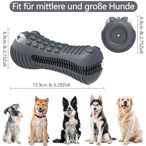 HETOO Hundespielzeug für Aggressives Kauen, Kauspielzeug Hund Fast Unzerstörbar, Quietschend Hunde Spielzeug Für Mittelgroße Hunde, Robuster Langlebig Gummi Dog Toys (Krokodil)