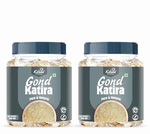 Image of Kihaa Gond Katira (Tragacanth Gum) 400g | 100% Natural Edible Gum | Cooling Summer Superfood | Supports Digestion, Hydration & Energy | Plant-Based & Premium Quality