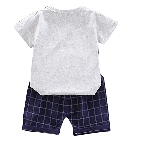 Hopscotch Baby Boys Cotton,Spandex Car Print Half Sleeves Short Set in Gray Color for Ages 1824