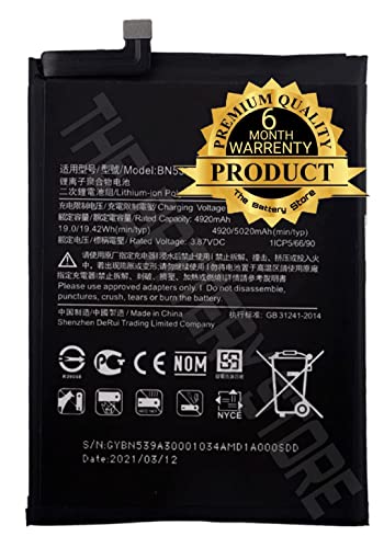 Image of THE BATTERY STORE Orignal Battery (BN52 /BN53) for Redmi mi Note 9 pro Battery with 6 Month Warranty and high Capacity Battery Backup. Carefully Check Your Phone Model and Purchase.(for MI BN52)