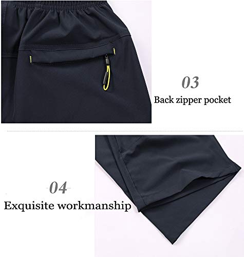 Rdruko Men's 3/4 Capri Shorts Below Knee Shorts Camping Cycling Athletic Running Shorts With Pockets(Grey, Us 34) #TOP3