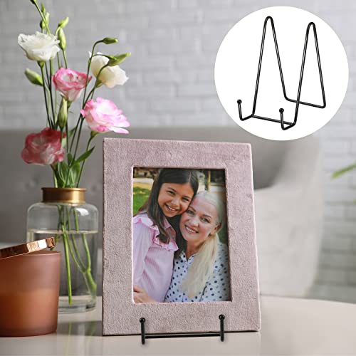 20 Pcs Black Plate Stands For Display, 10 Pcs 4 Inch Metal Frame Plate Holder Display Stand And 10 Pcs 6 Inch Easel Display Rack For Pictures, Photo, Decorative Plate Dish, Collectibles, Tabletop Art #TOP4