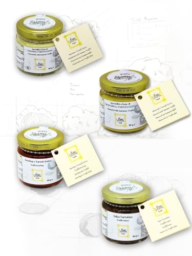Set Trüffelsaucen 1 Mayonnaise mit Sommertrüffel, 1 Mostard mit Trüffel, 1 Ketchup mit Trüffel, 1 Trüffelsauce
