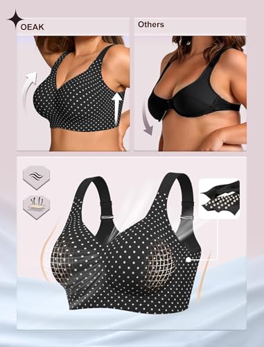 Image of OEAK Womens Wireless Jelly Bras Plus Size Support Push Up Comfortable Bra